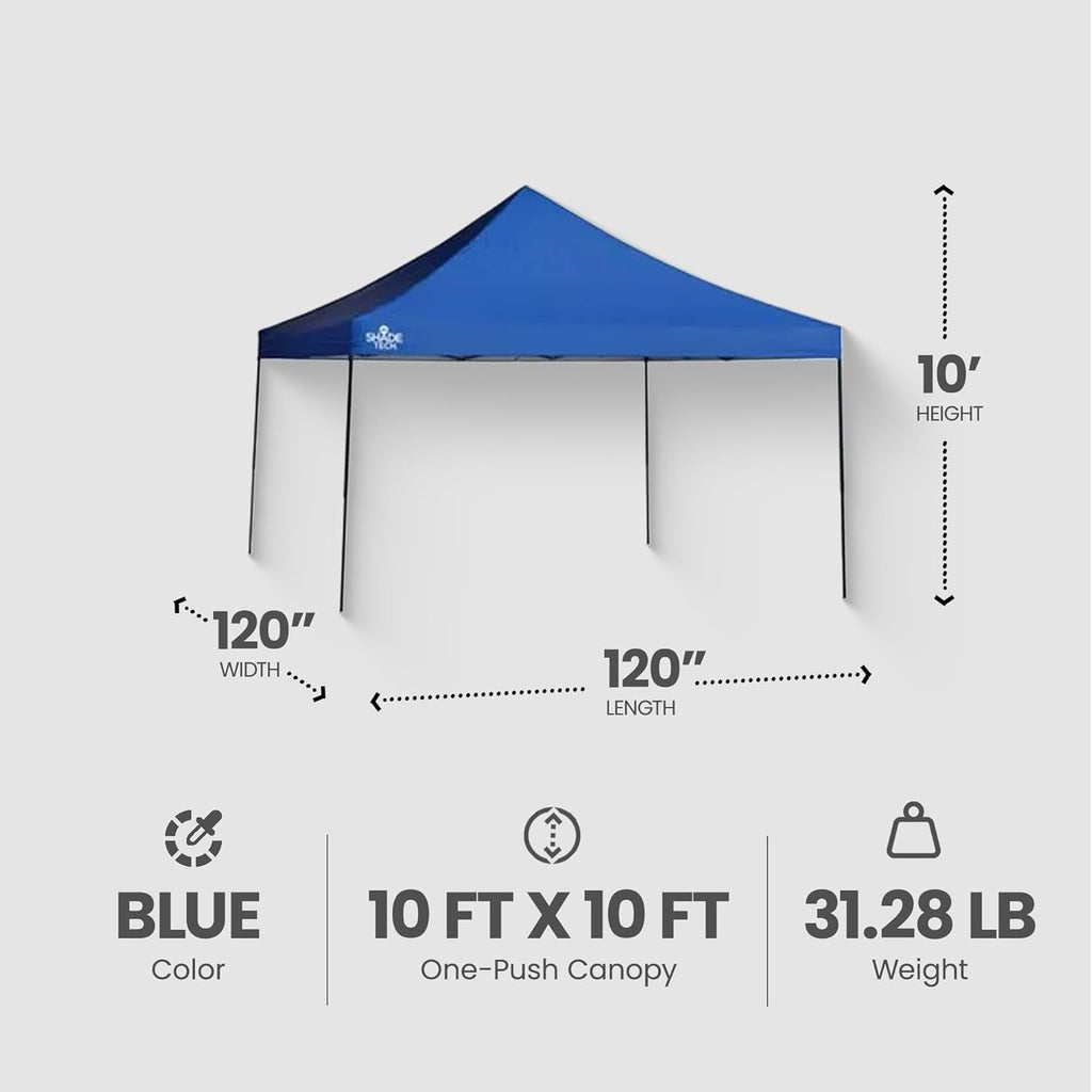 10' x 10' Blue Pop Up Canopy Tent L240339