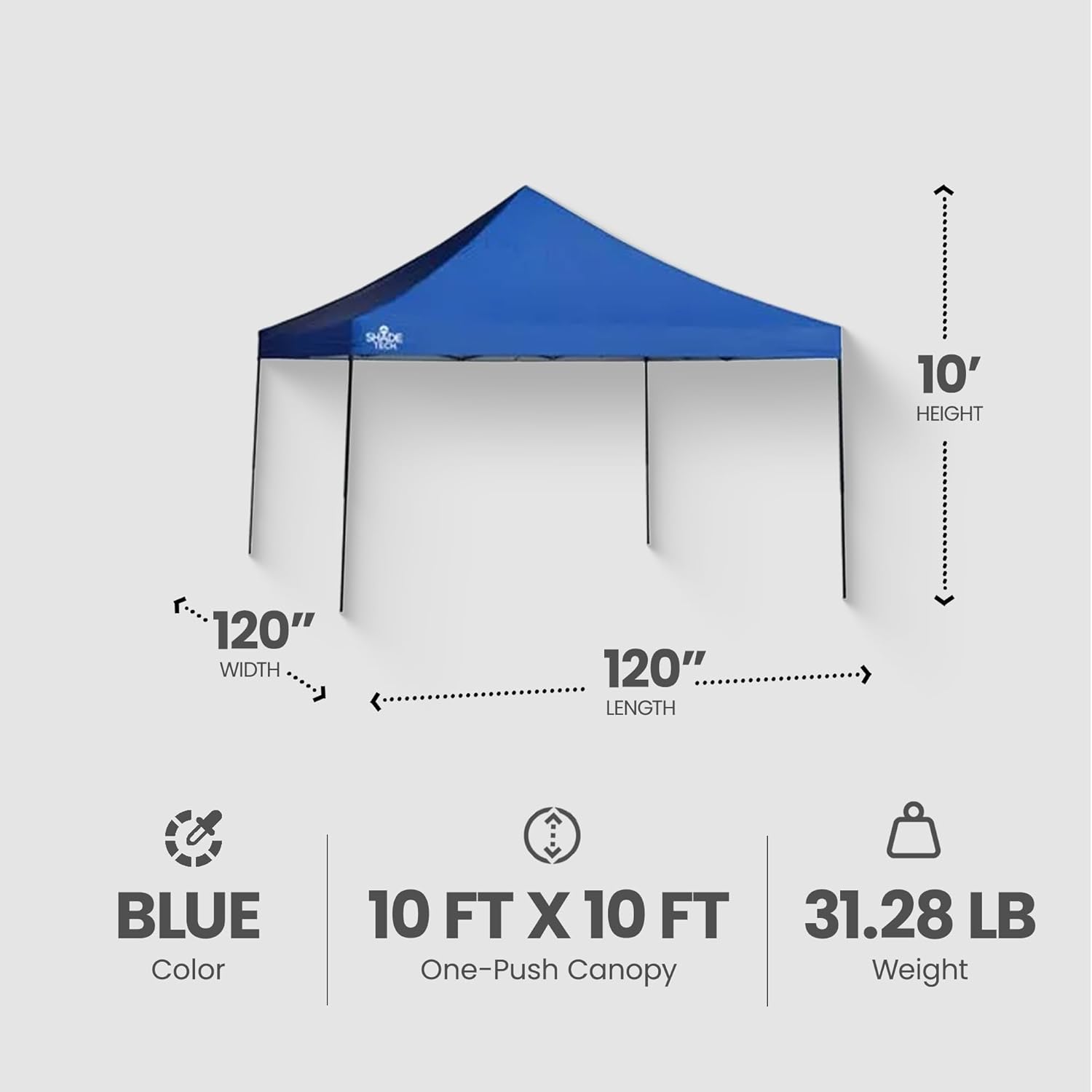 10' x 10' Blue Pop Up Canopy Tent L240339