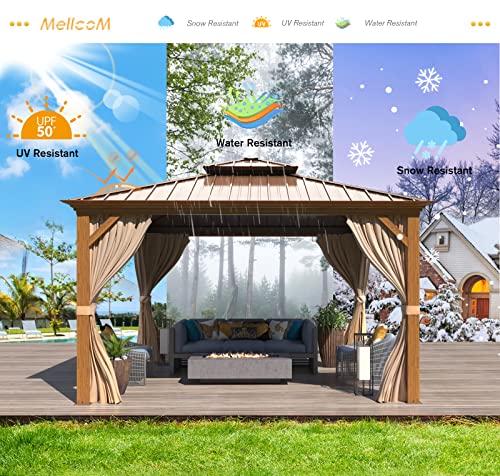 12'x16' Hardtop Gazebo with Curtains and Netting A6463