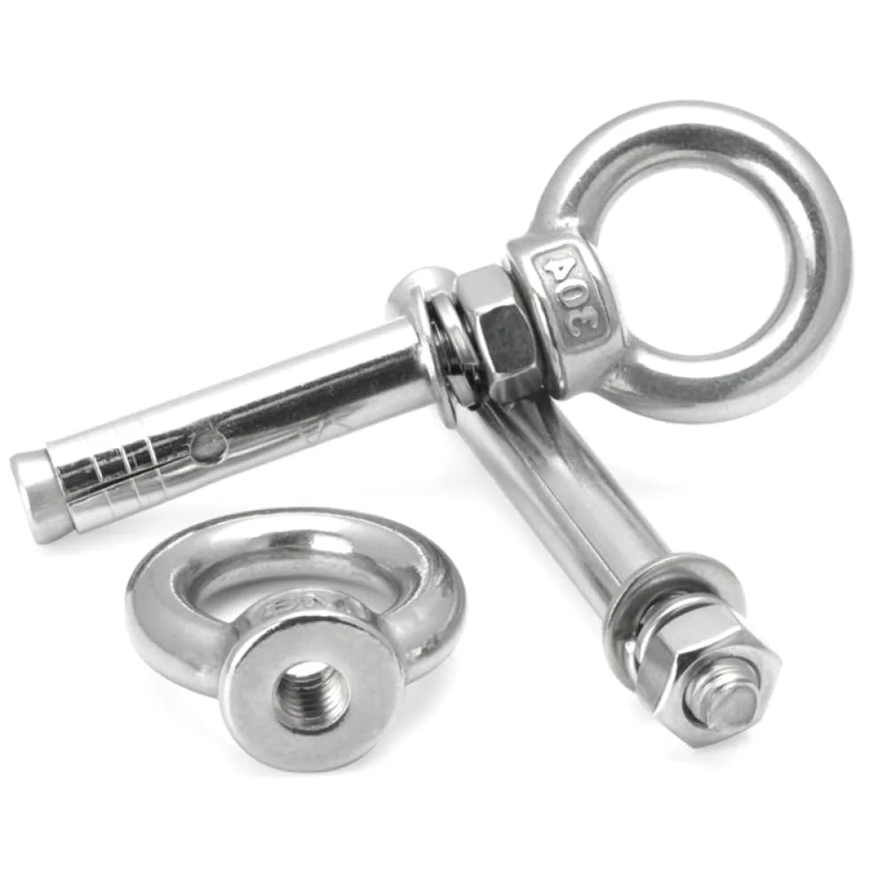 304 Stainless Steel Expansion Eye Bolt M8x90mm 2pcs Y71561
