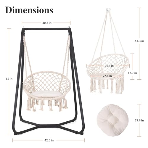 Grey Hammock Chair with Stand I733