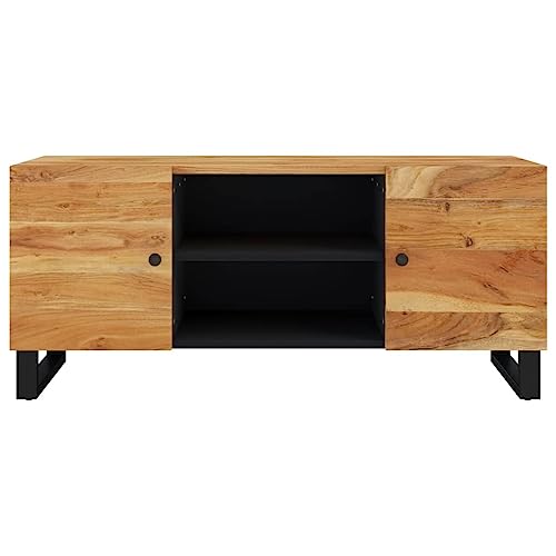 Solid Wood Acacia TV Stand with 4 Compartments E477