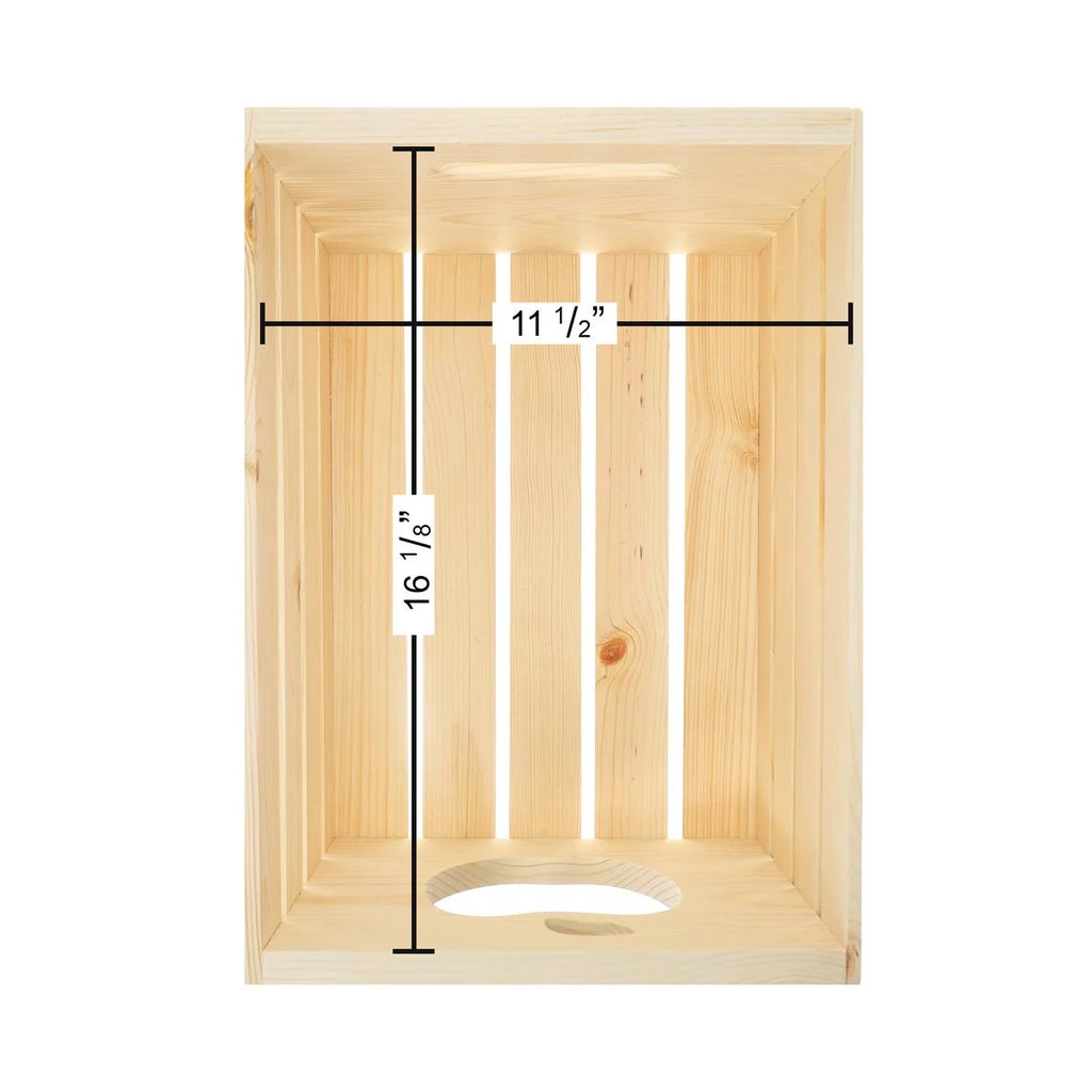 Wooden Crate with apple cutout, Pine, 17.75" x 12" x 9.5" D820