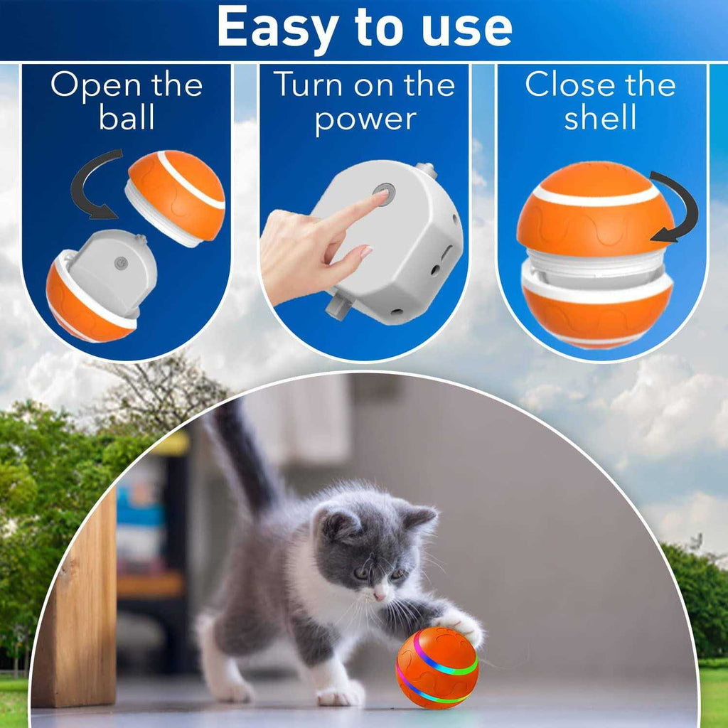 Interactive Dog Ball Toy Automatic Pet Ball with USB Charging & LED Lights T96863