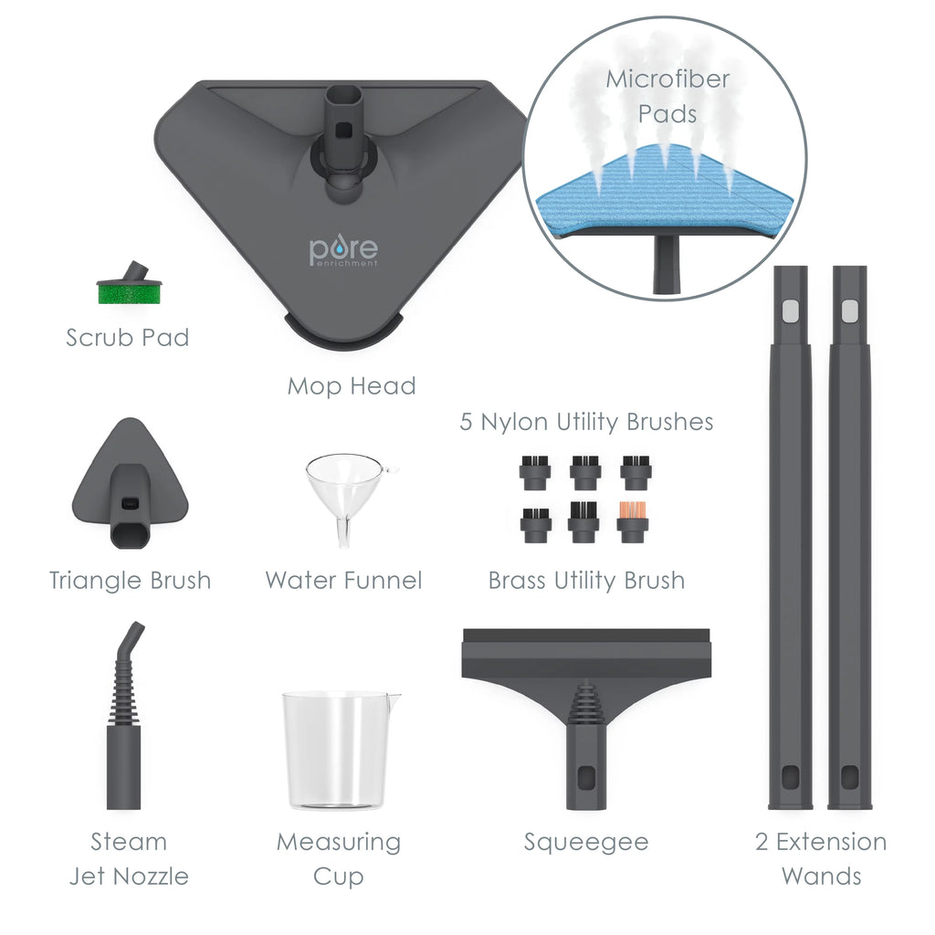 Rolling Steam Cleaner with 18 Accessories A889277
