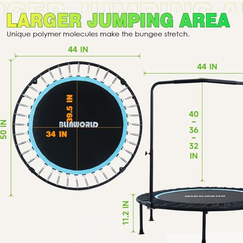 40"/48" 330 LBS Foldable Rebounder with Adjustable Foam Handle Q182