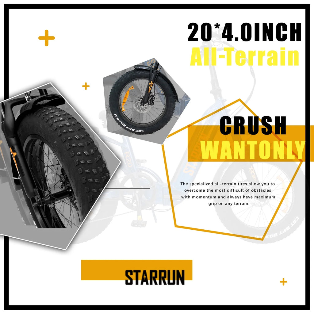 20''×4.0'' Fat Tire Electric Bike with 48V 20AH Removable Battery A87770