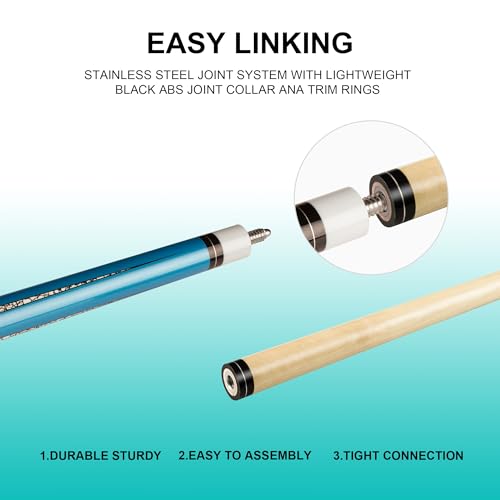 58 inch Pool Cue Stick with 13mm Fiber Leather tip 20oz D656617