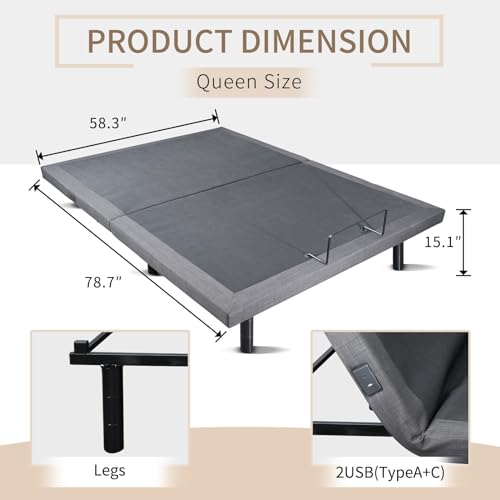 Adjustable Bed Frame Twin XL with Wireless Remote O718