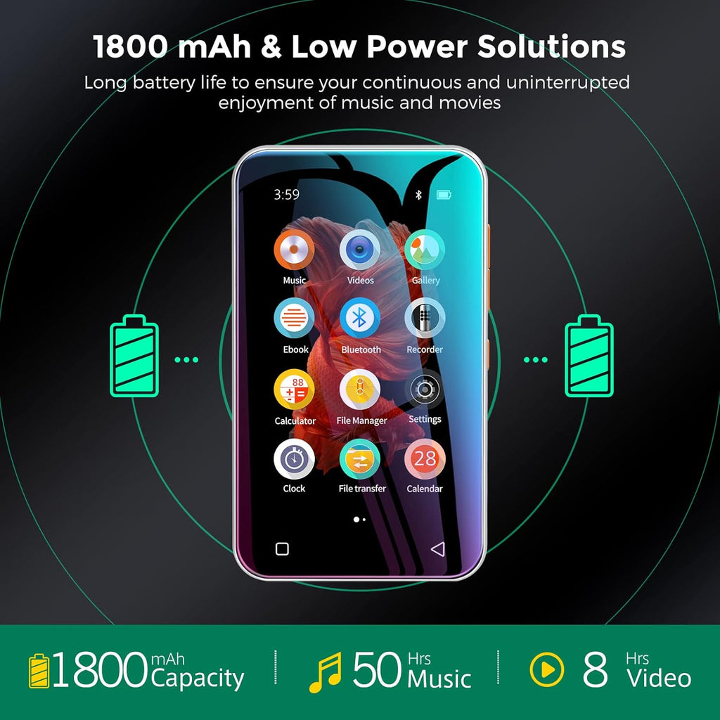 4.0" Full Touchscreen MP3 Player with Bluetooth, Speaker, Voice Recorder V130393