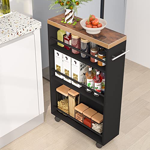 Slim 4-Tier Rolling Storage Cart with Handle A66499