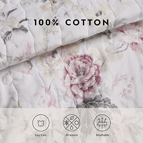 King Reversible Cotton Quilt Set with Shams X5348