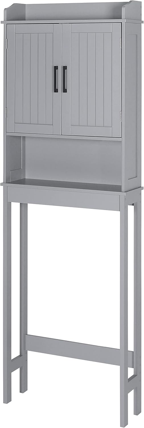 Grey Over The Toilet Storage Cabinet with Adjustable Shelf D8160