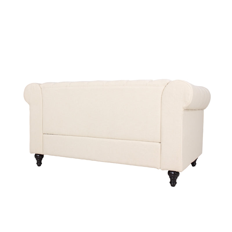 3 Piece Living Room Set with Loveseat and Two Accent Chairs in Cream Y544
