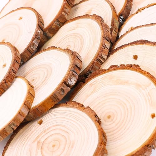 30 Pcs 2.4-2.8 Inches Natural Wood Slices G897