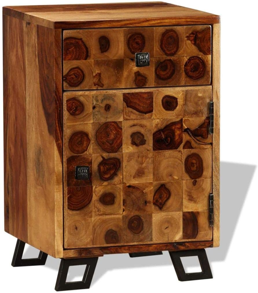 Wooden Nightstand with Storage Drawer and Cabinet E91611