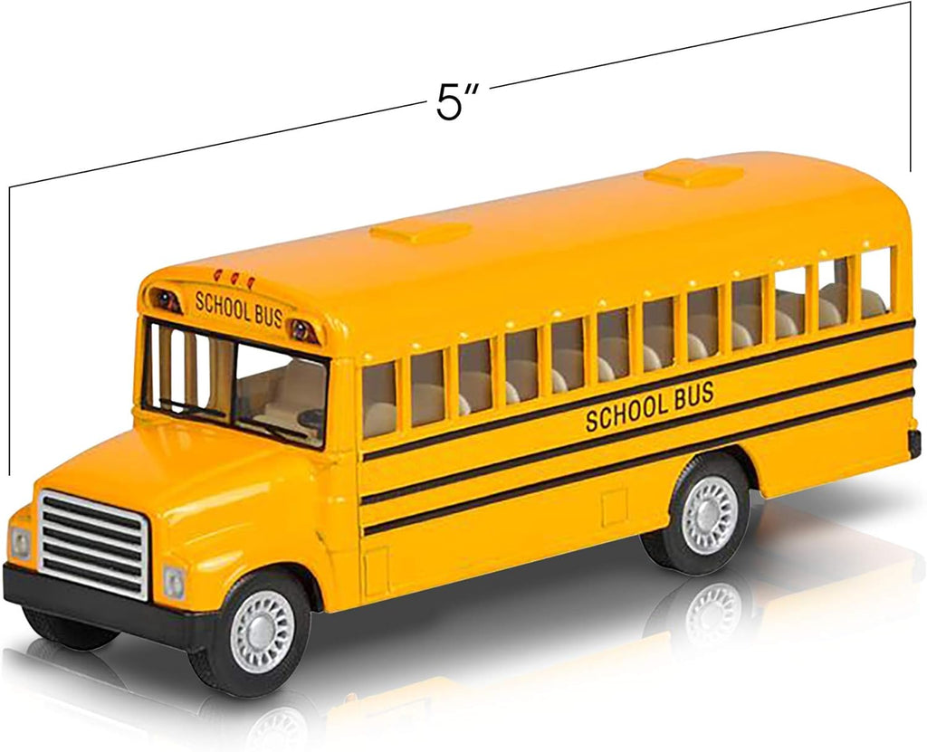 5 Inch Pull Back School Bus Toy Set of 2 Diecast L848