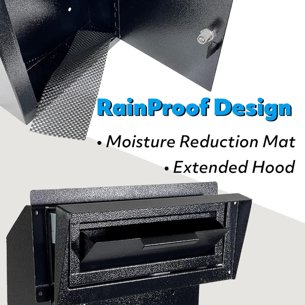 Black Galvanized Steel Mailbox Drop Box F838871