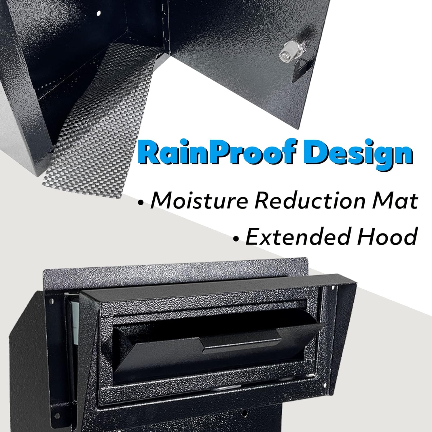Black Galvanized Steel Mailbox Drop Box F838871