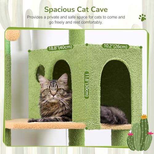Beige 53inch Plush Cat Tree Tower with Scratching Post Q831