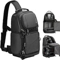 Black Waterproof Camera Sling Bag Backpack with Raincover Tripod Holder Z7746