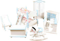 Blue & White Dollhouse Bedroom Furniture Set with Bunk Bed 1:12 Scale I154493