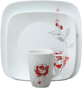 16-Piece Square Blushing Rose Dinnerware Set Q411238