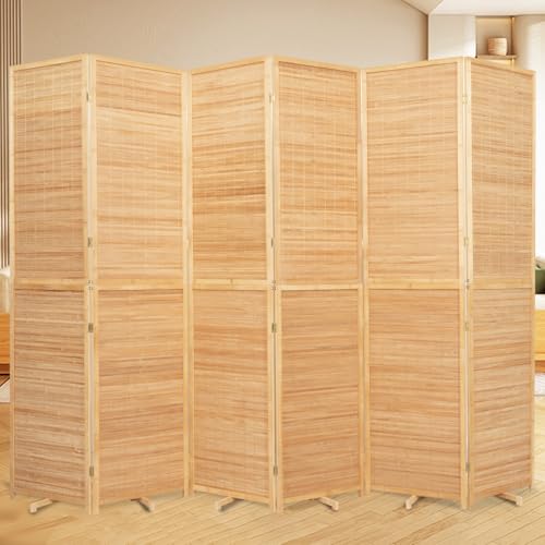 5.6FT Brown Bamboo 4 Panel Room Divider D92290