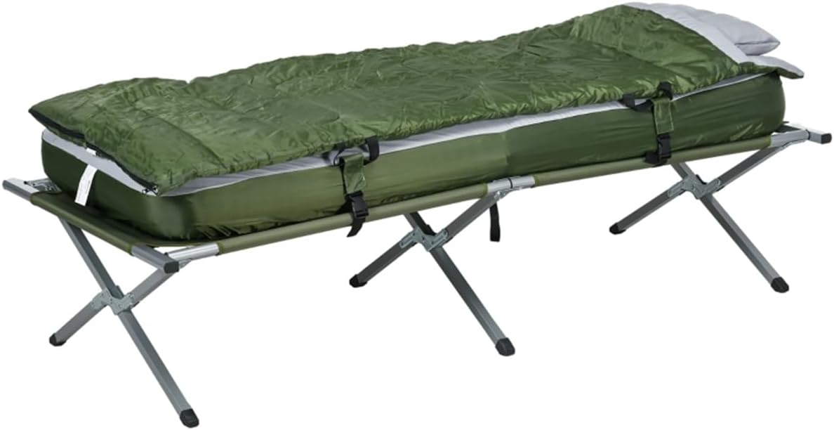 Elevated Folding Camping Cot with Sleeping Bag O2793