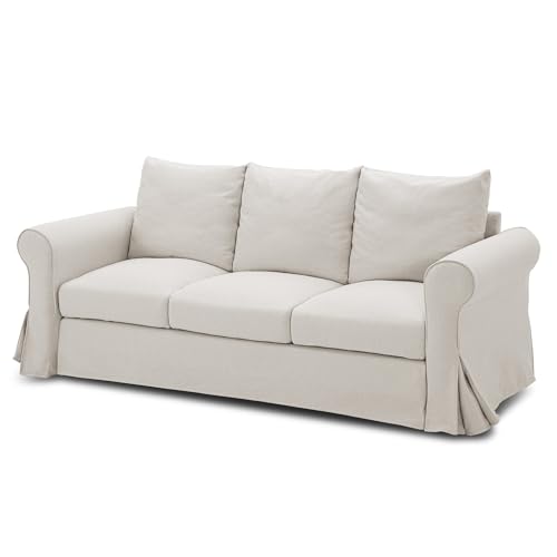 89" White Slip Covered Sofa with Extra Deep Seat B436142