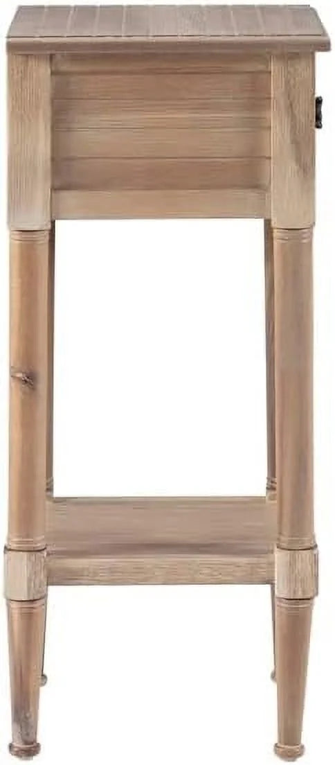 Natural Wood Accent Side Table Set Of 2 U9330