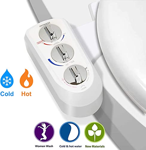 Black Non-Electric Mechanical Bidet Toilet Seat Attachment with Dual Nozzle J925923