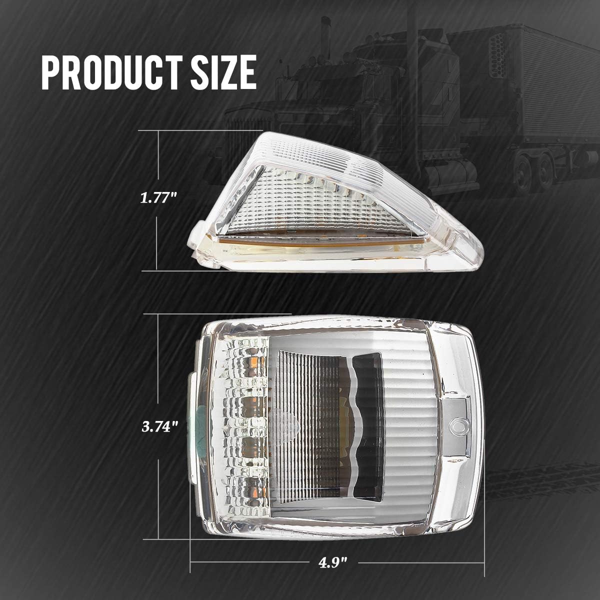 5pcs 17 LED Amber Cab Marker Roof Running Truck Cab Light E335