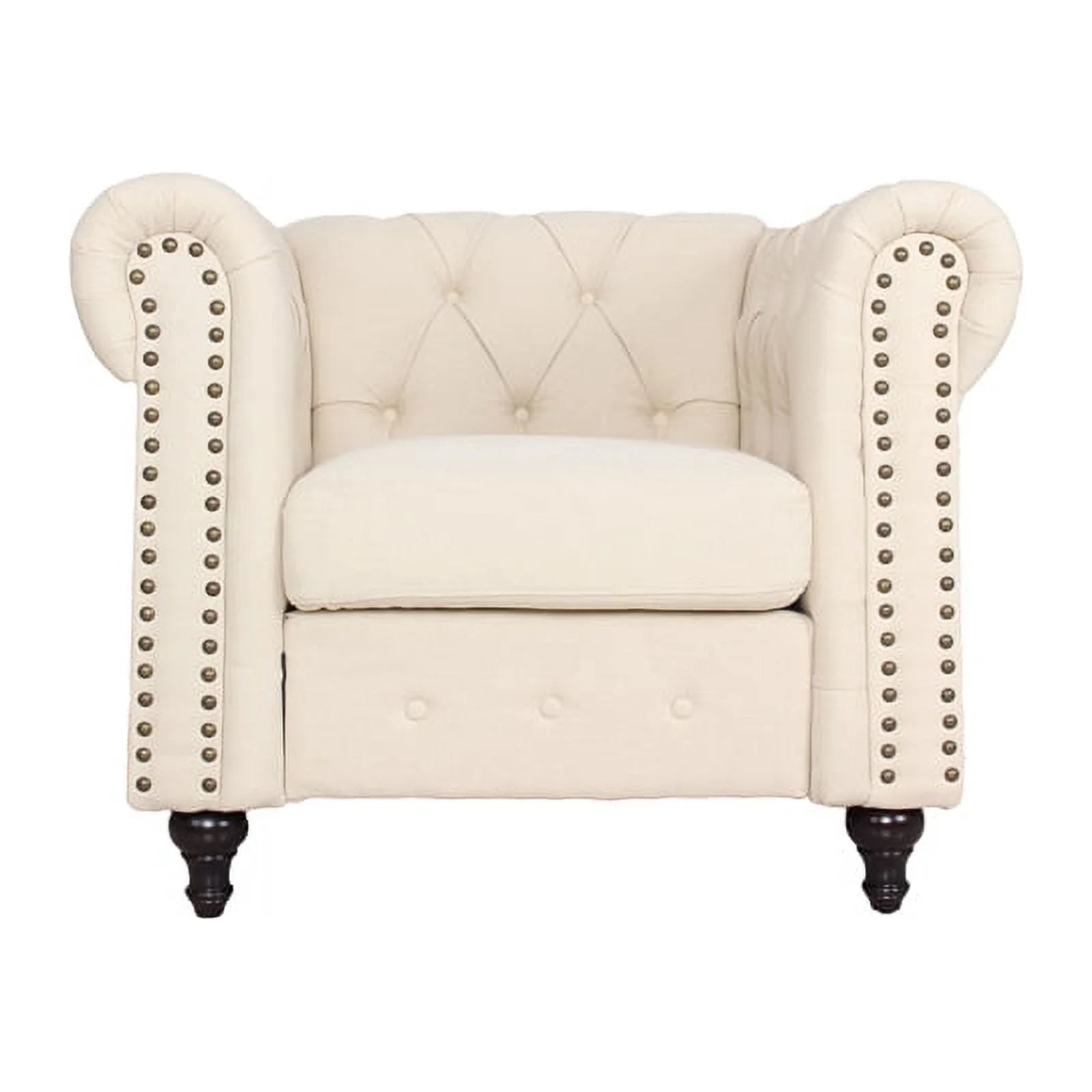 3 Piece Living Room Set with Loveseat and Two Accent Chairs in Cream Y544