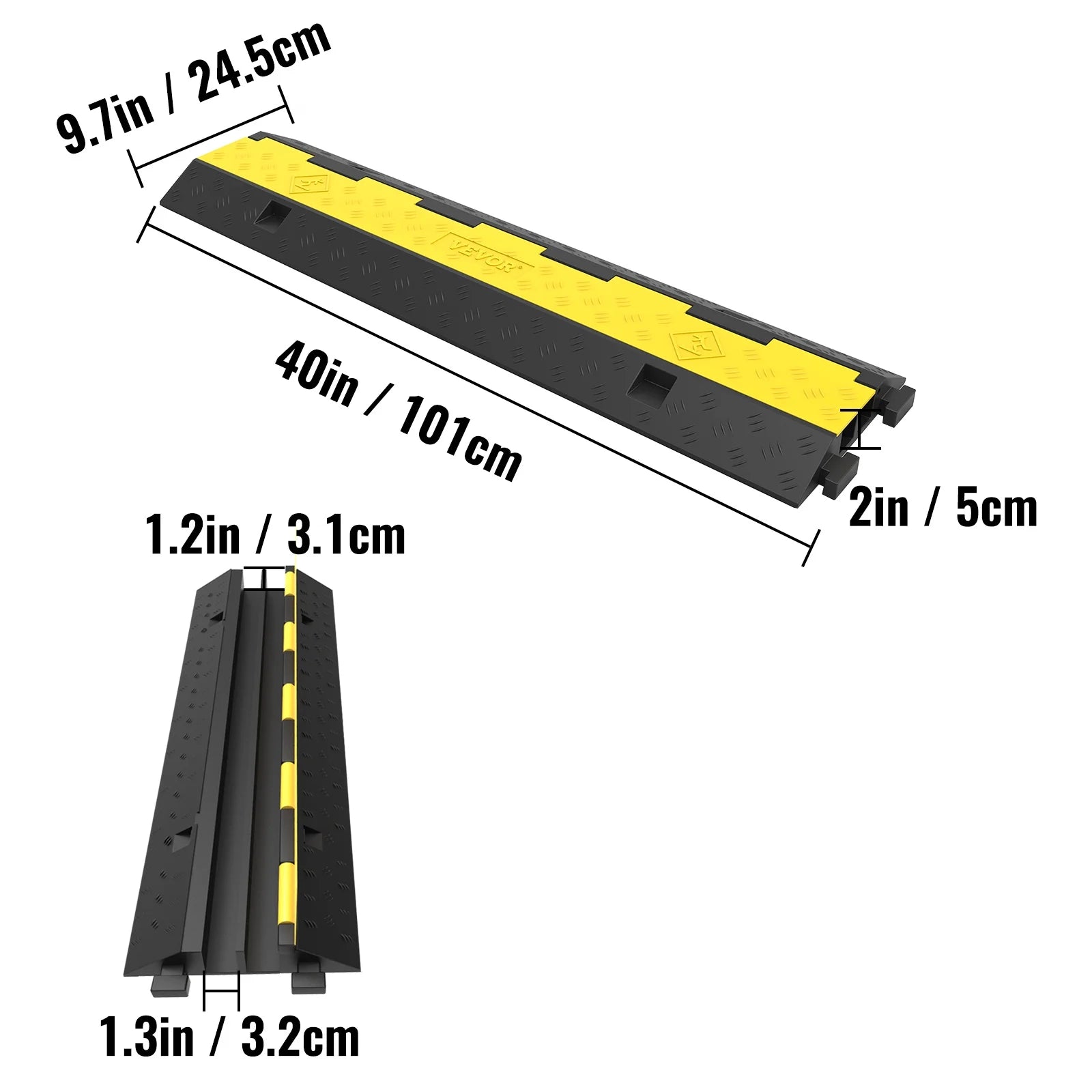 4 Packs 2 Channels Rubber Cable Protector Ramp A2267