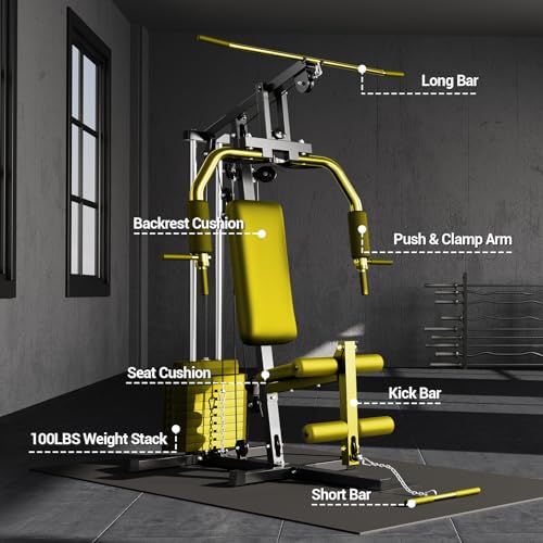 100LBS Weight Stack Multifunctional Home Gym Machine V44074