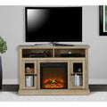 Natural Particle Board TV Stand with Electric Fireplace X668371