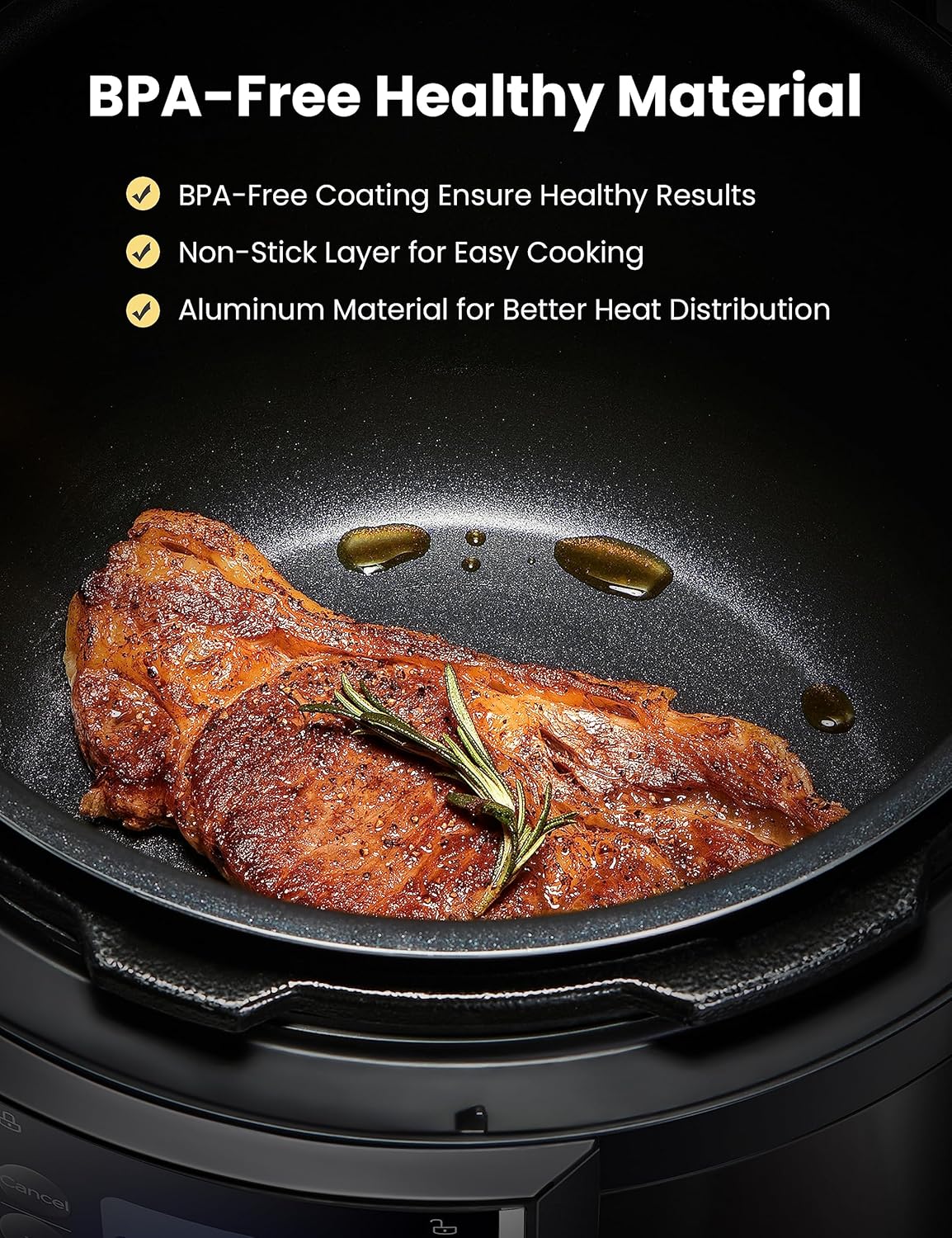 6 Quart Black Electric Pressure Cooker D4853