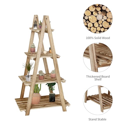 4-Tier Wood Ladder Shelf D7271