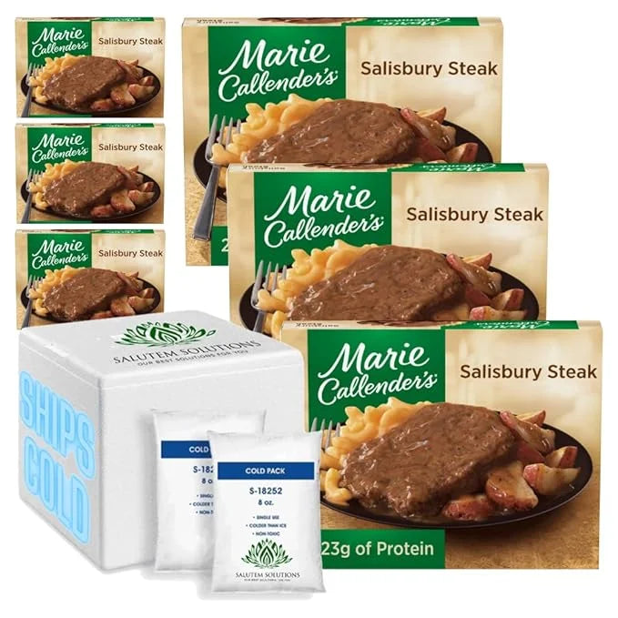 14 oz Salisbury Steak Frozen Dinner Pack of 6 V70489