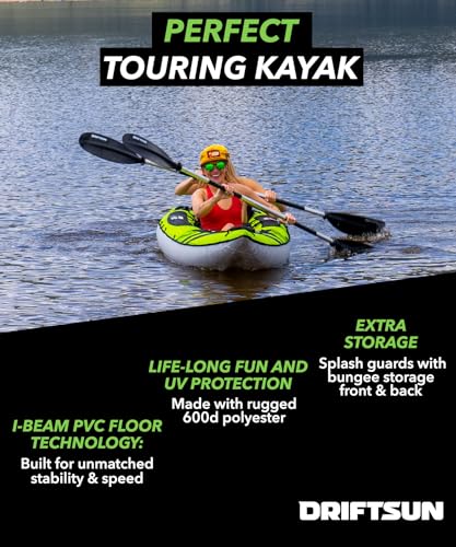 Inflatable Touring Kayak with EVA Padded Seats, Paddles, Pump H3421