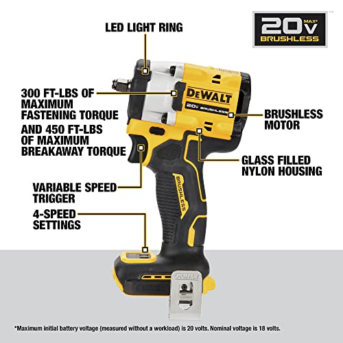 20V MAX 3/8 in. Cordless Impact Wrench with Hog Ring Anvil U1164