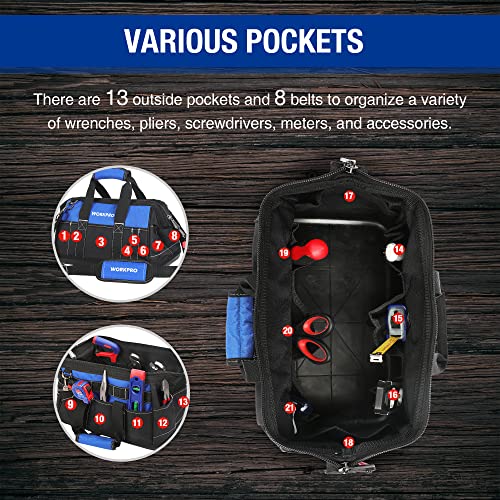 16-inch Wide Mouth Tool Bag with Water Proof Molded Base K89960