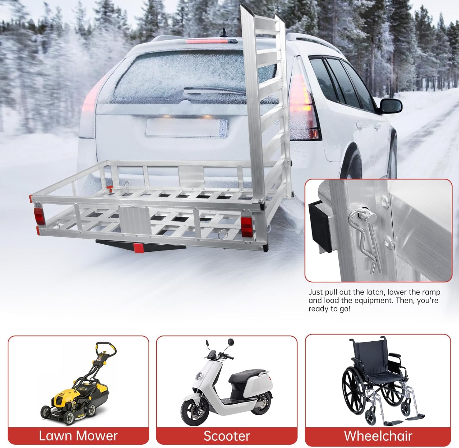 Aluminum Hitch Cargo Carrier, 50" x 29.5", 800Lbs Capacity S7776