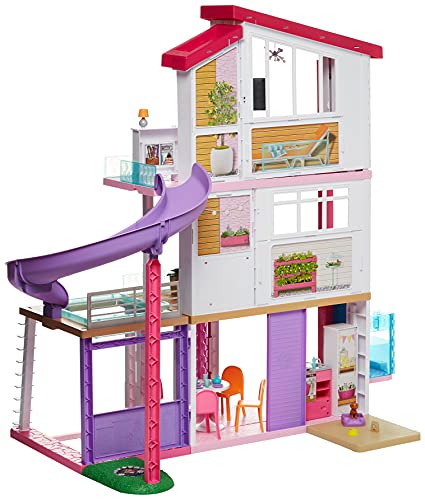 Dollhouse with Pool, Slide, Elevator, Lights, Sounds and 70+ Accessories L3502