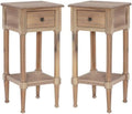 Natural Wood Accent Side Table Set Of 2 U9330