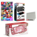 Coral Nintendo Switch Lite Console with Mario Kart 8 Deluxe, Accessory Starter Kit, Screen Cleaning Cloth Bundle Z194087
