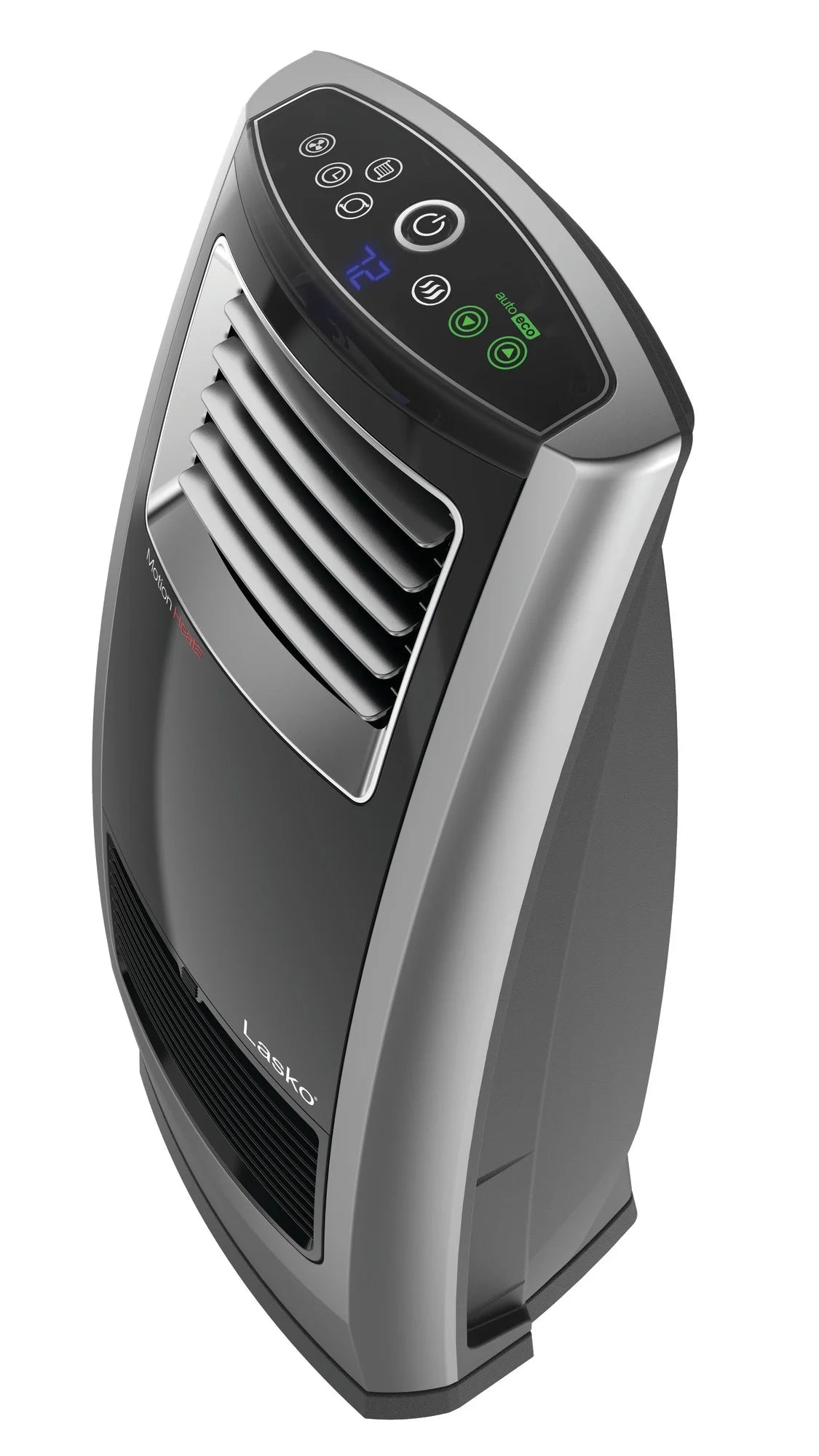 22.5" 1500W Ceramic Room Heater with Remote, Black/Silver I5472