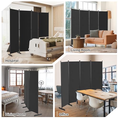 Black 4 Panel Room Divider X382920