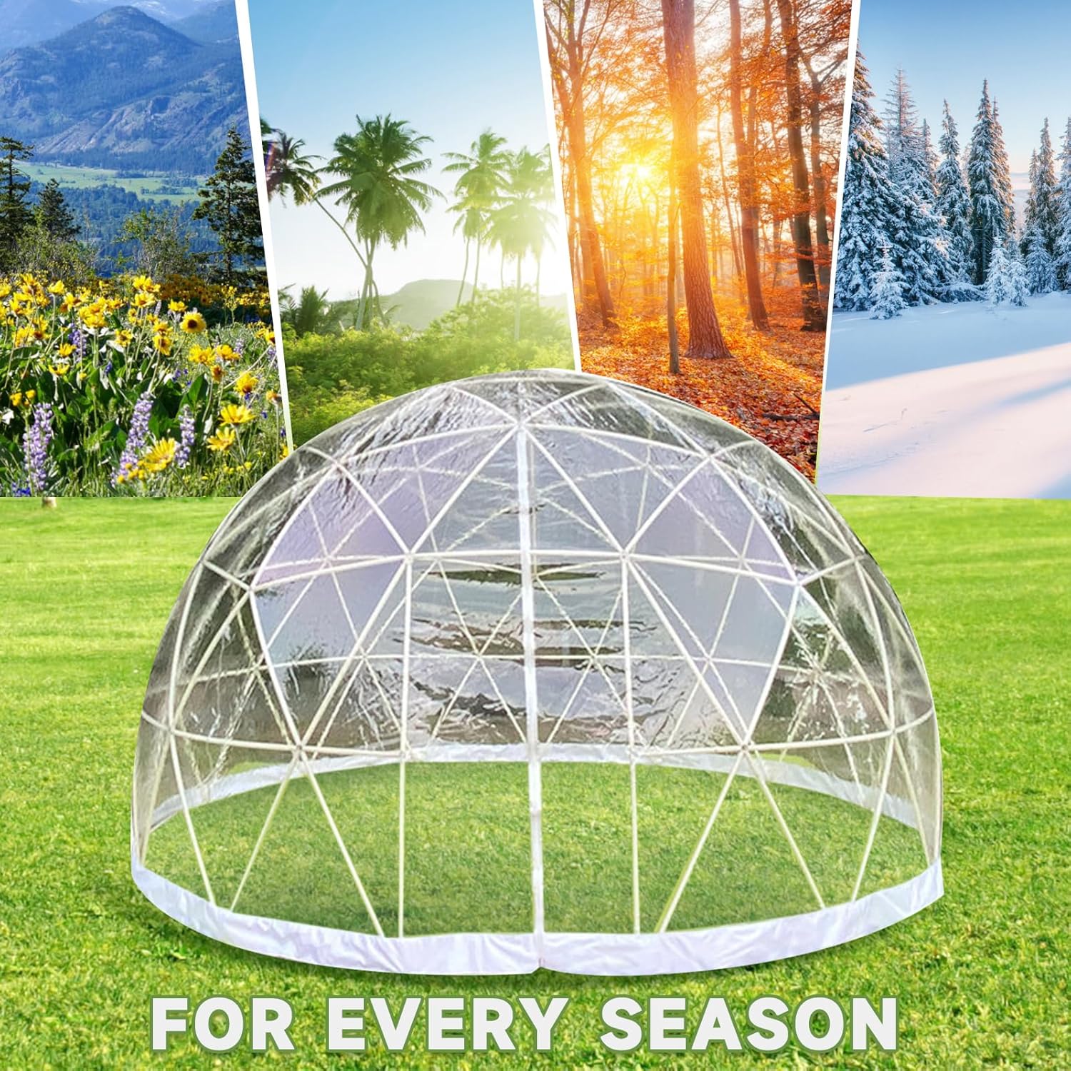 12FT Bubble Tent Dome for 4-8 Person with Triangular Transparent Window A463